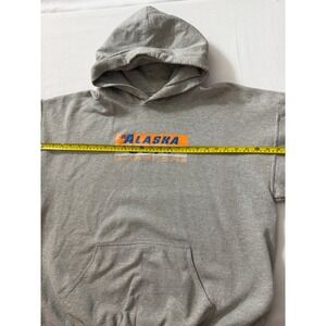 Gildan Alaska Guys Hardcore Hoodie Mens XL Gray Heavyweight Graphic Sweatshirt